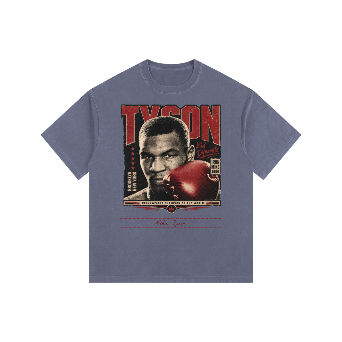 Mike Tyson Vintage - Vintage Washed Oversized Cotton T-Shirt
