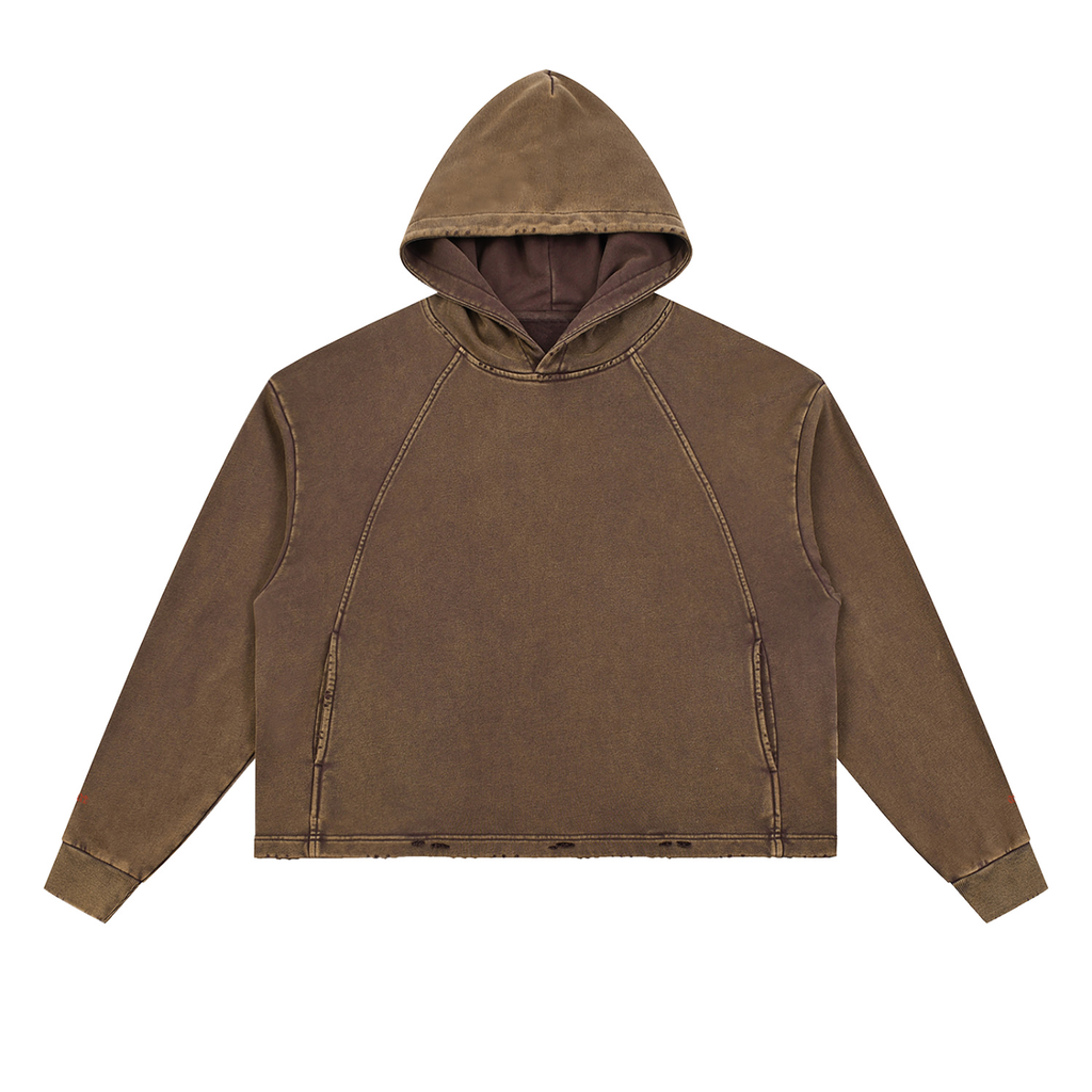 Grit Hoodie - Vintage Washed Frayed-Hem Hoodie