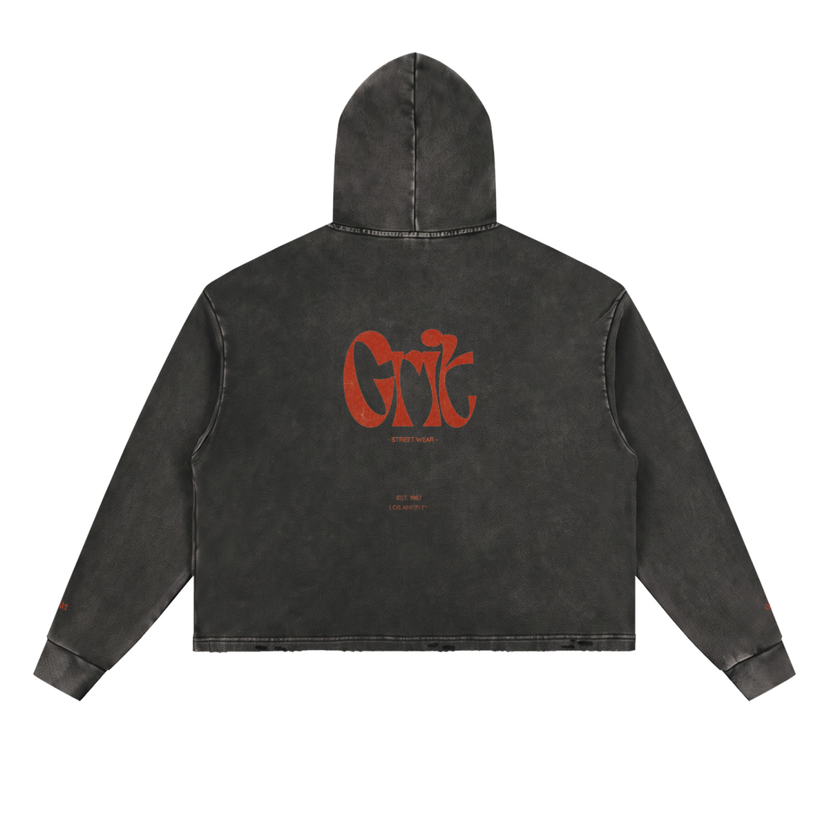 Grit Hoodie - Vintage Washed Frayed-Hem Hoodie