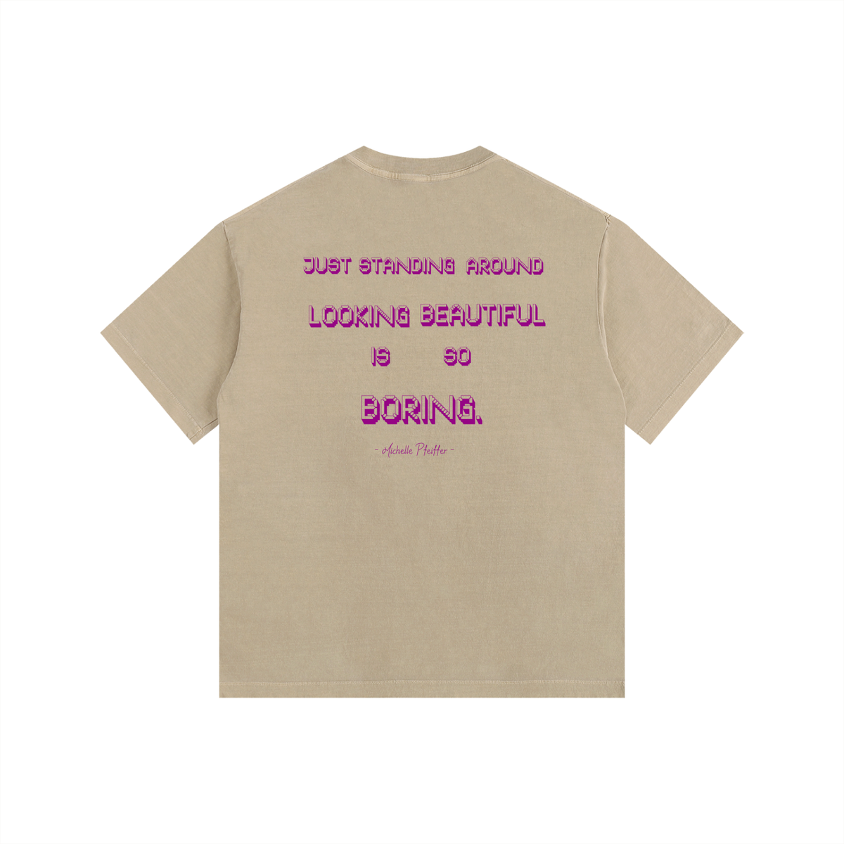 Michelle Pfeiffer - Vintage Washed Oversized Cotton T-Shirt