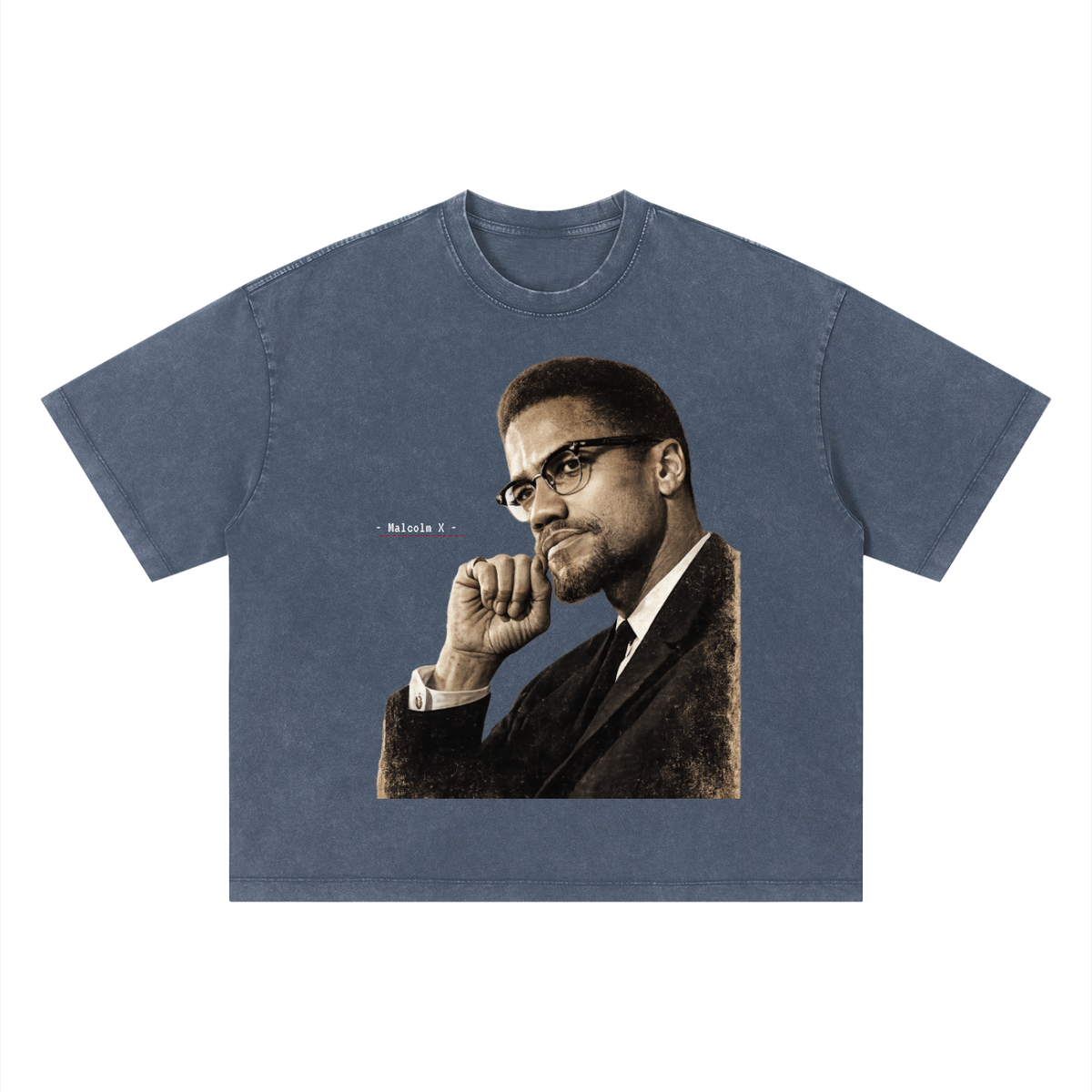 Malcolm X - Unisex Vintage Wash Boxy T-Shirt