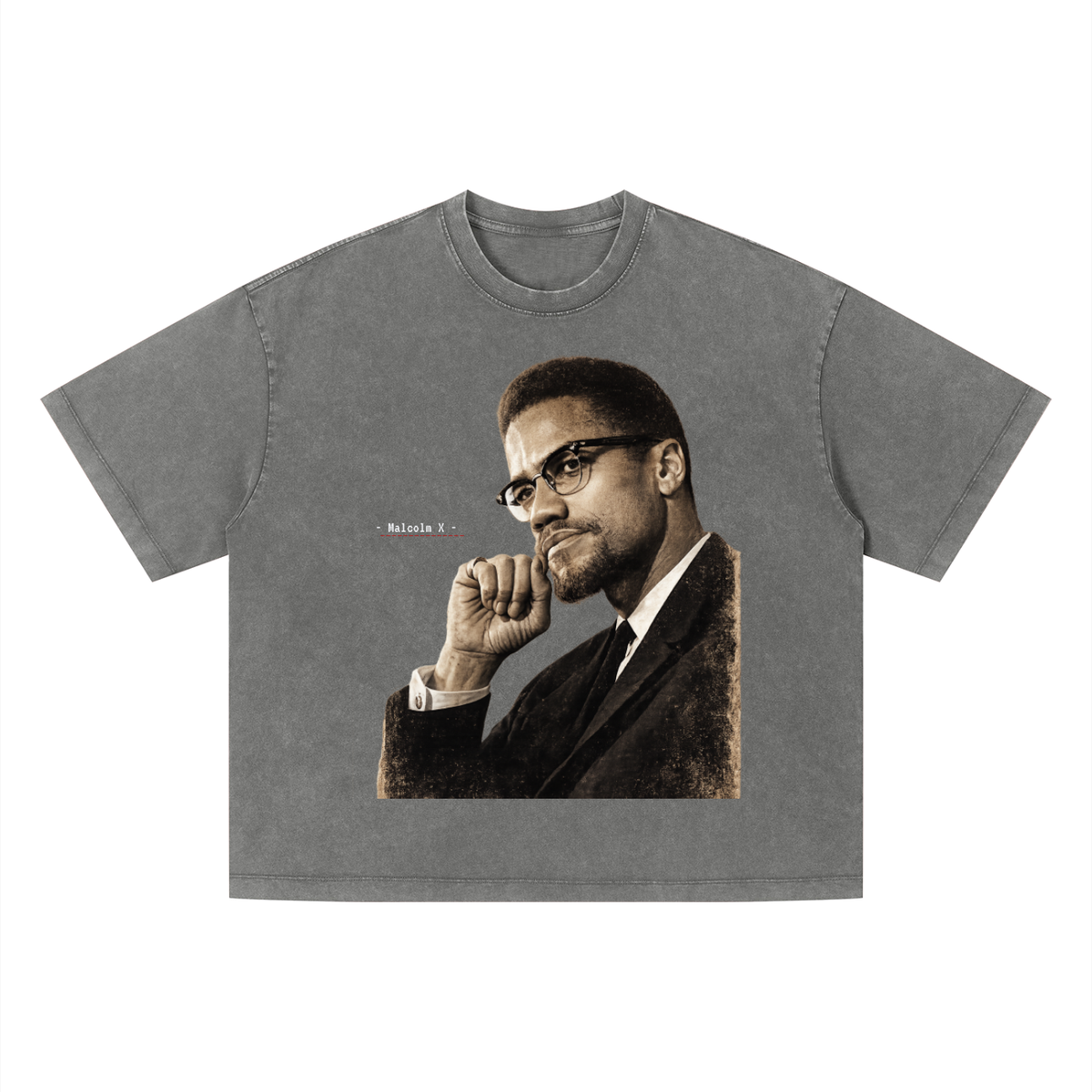 Malcolm X - Unisex Vintage Wash Boxy T-Shirt