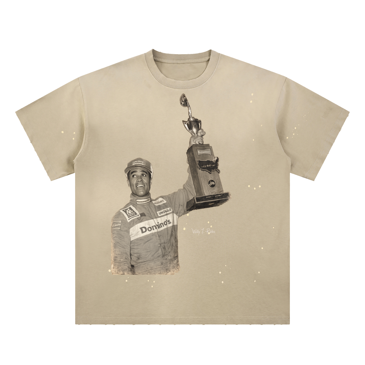 Willy T. Ribbs - Hand-Frayed Sunfade Paint Splatter T-Shirt