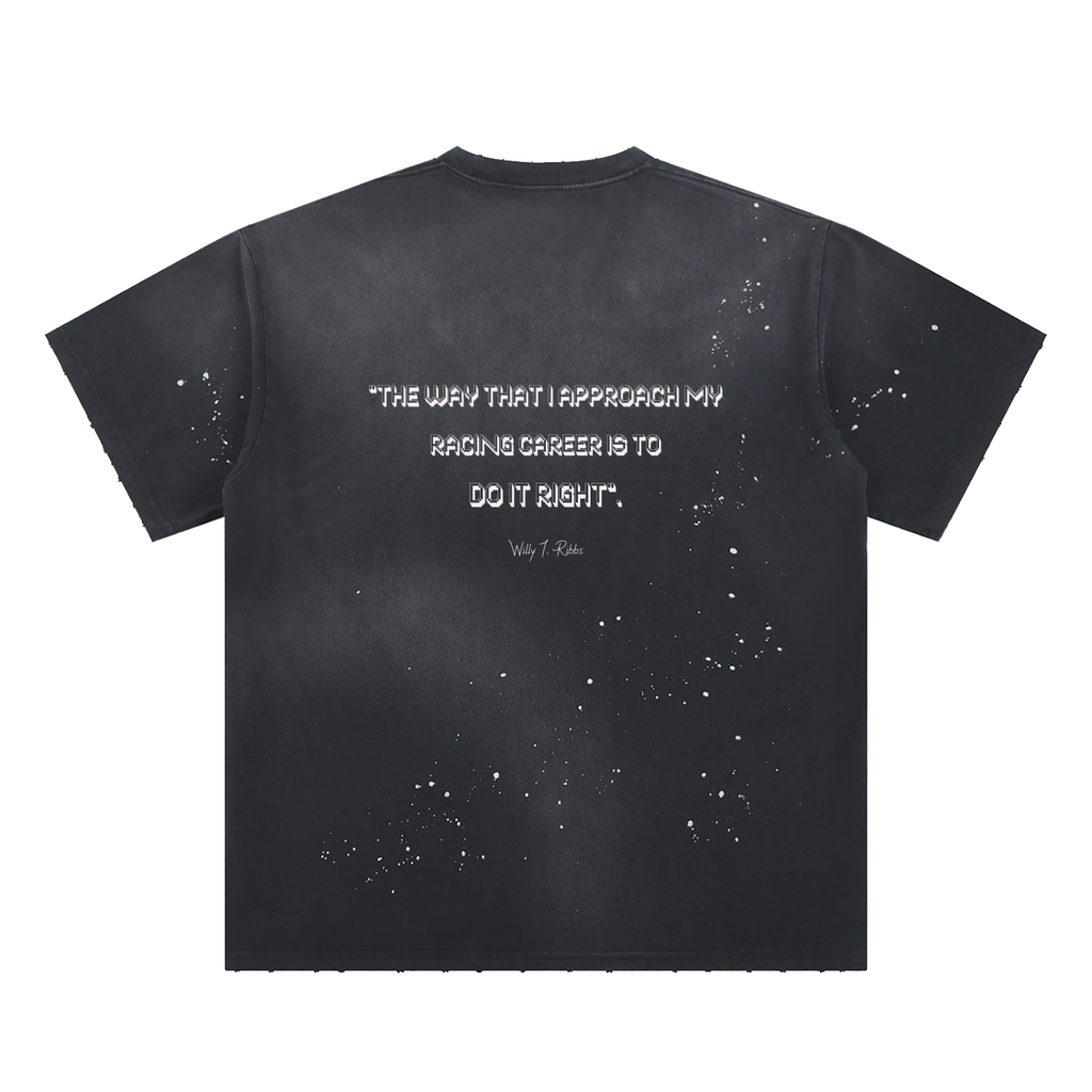 Willy T. Ribbs - Hand-Frayed Sunfade Paint Splatter T-Shirt