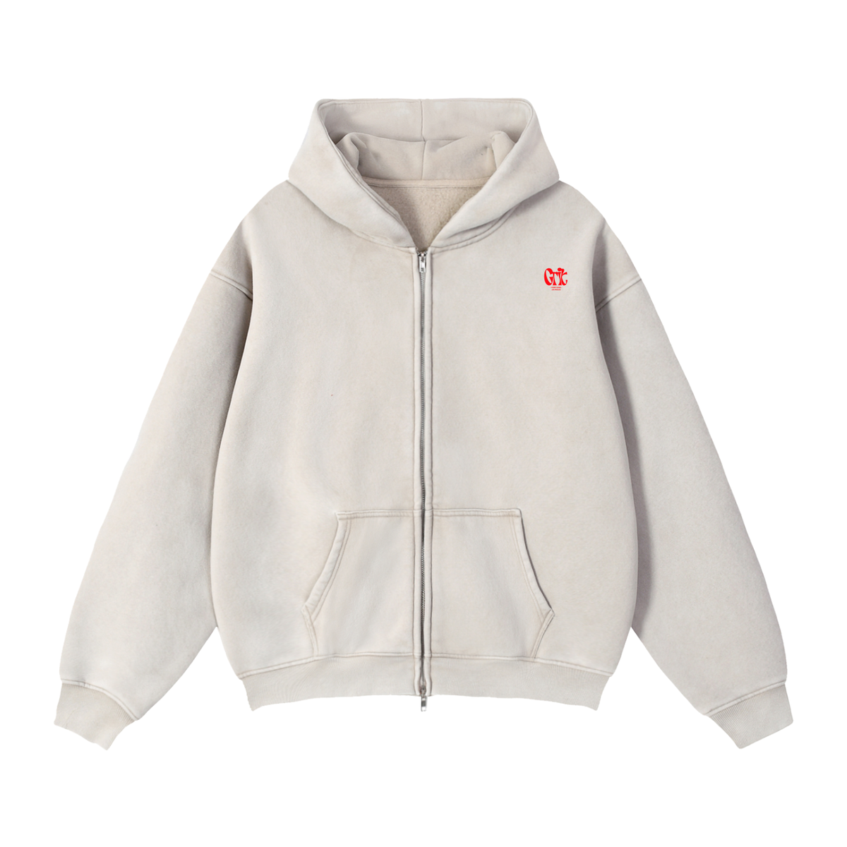 Grit - Zip-Through Boxy Fleece Hoodie