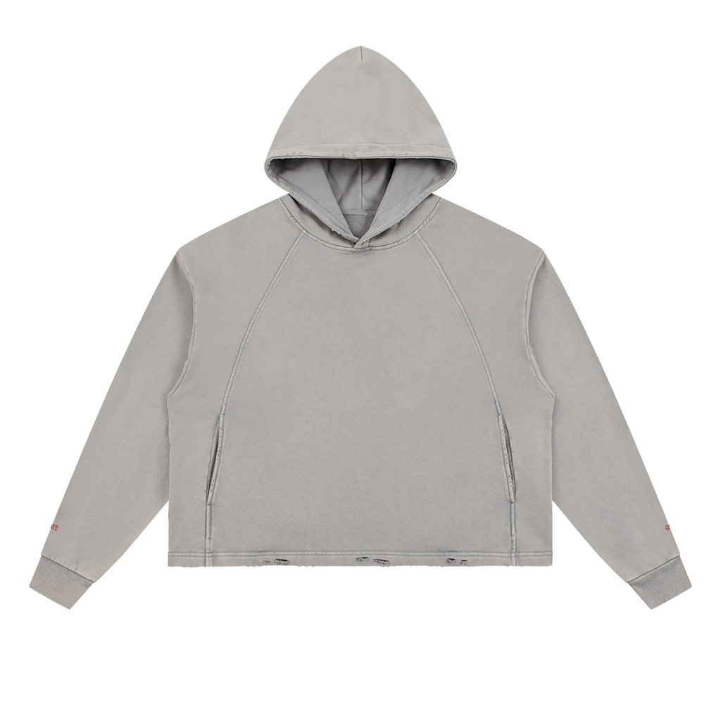 Grit Hoodie - Vintage Washed Frayed-Hem Hoodie