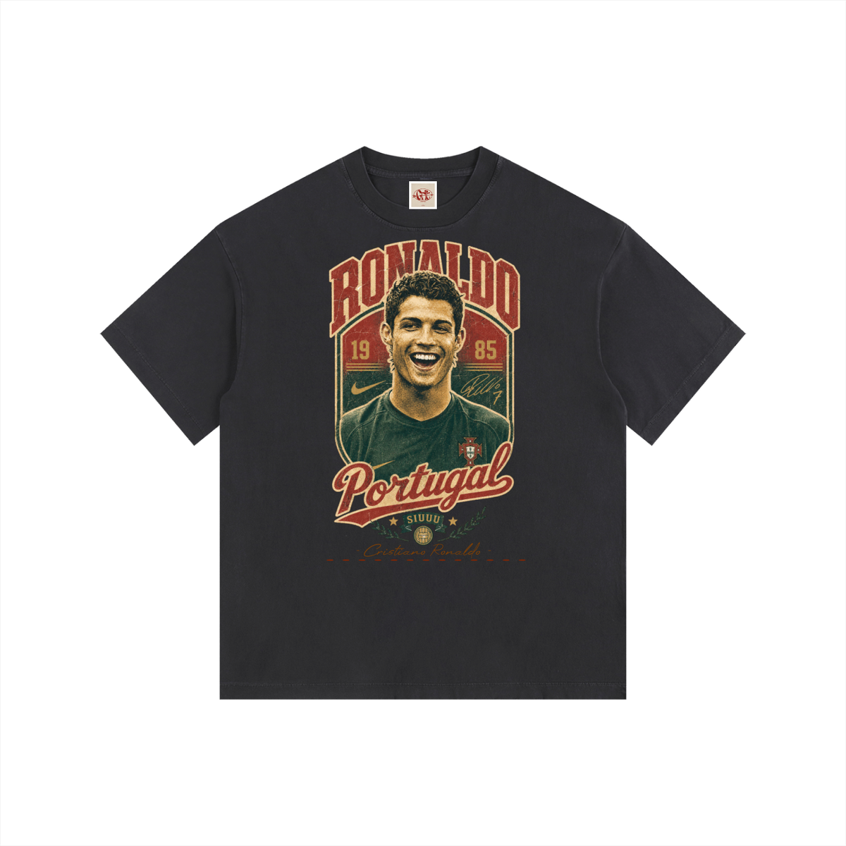 CRISTIANO RONALDO - Vintage Washed Oversized Cotton T-Shirt