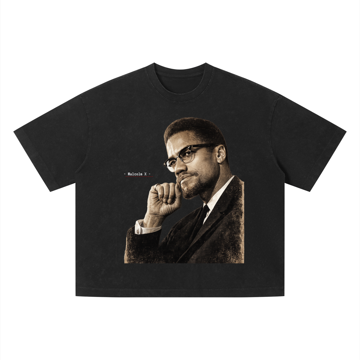 Malcolm X - Unisex Vintage Wash Boxy T-Shirt