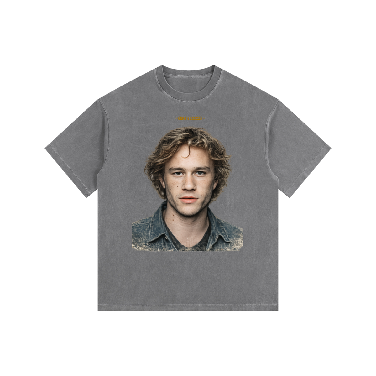 Heath Ledger - Vintage Washed Oversized Cotton T-Shirt