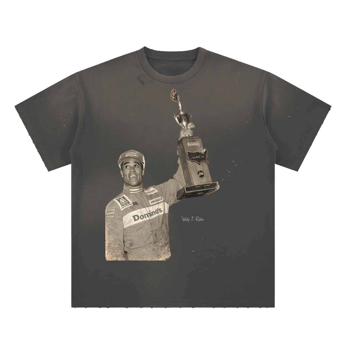 Willy T. Ribbs - Hand-Frayed Sunfade Paint Splatter T-Shirt