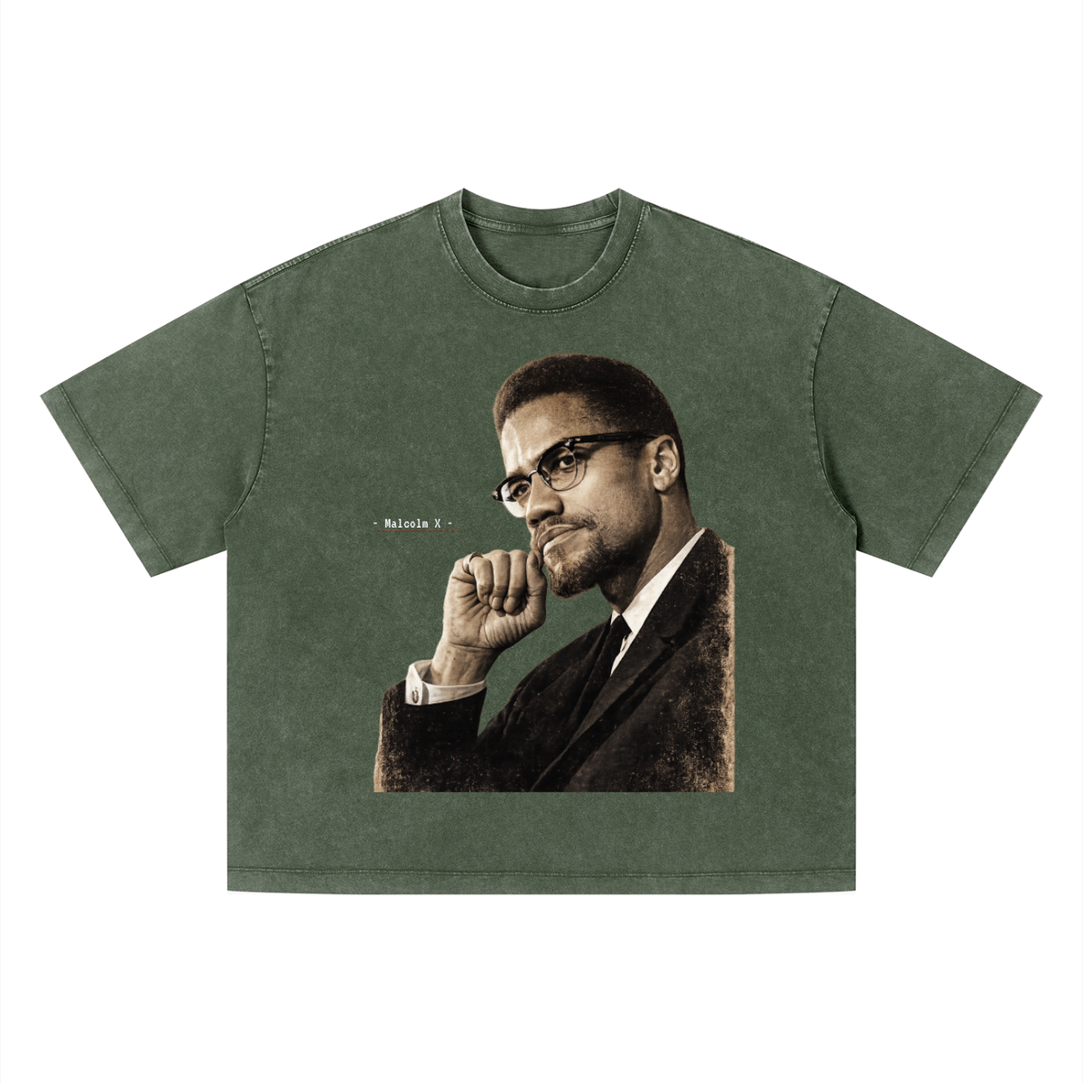 Malcolm X - Unisex Vintage Wash Boxy T-Shirt
