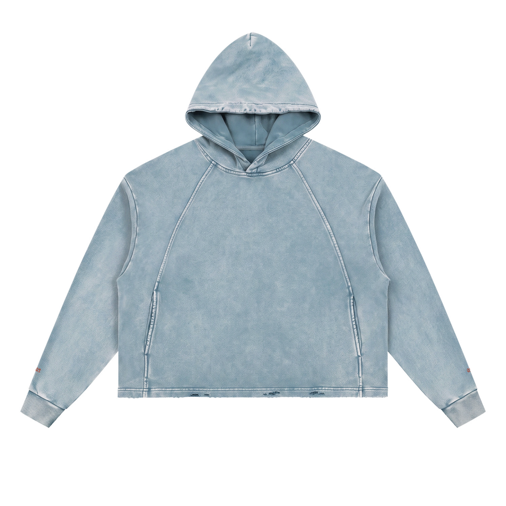 Grit Hoodie - Vintage Washed Frayed-Hem Hoodie