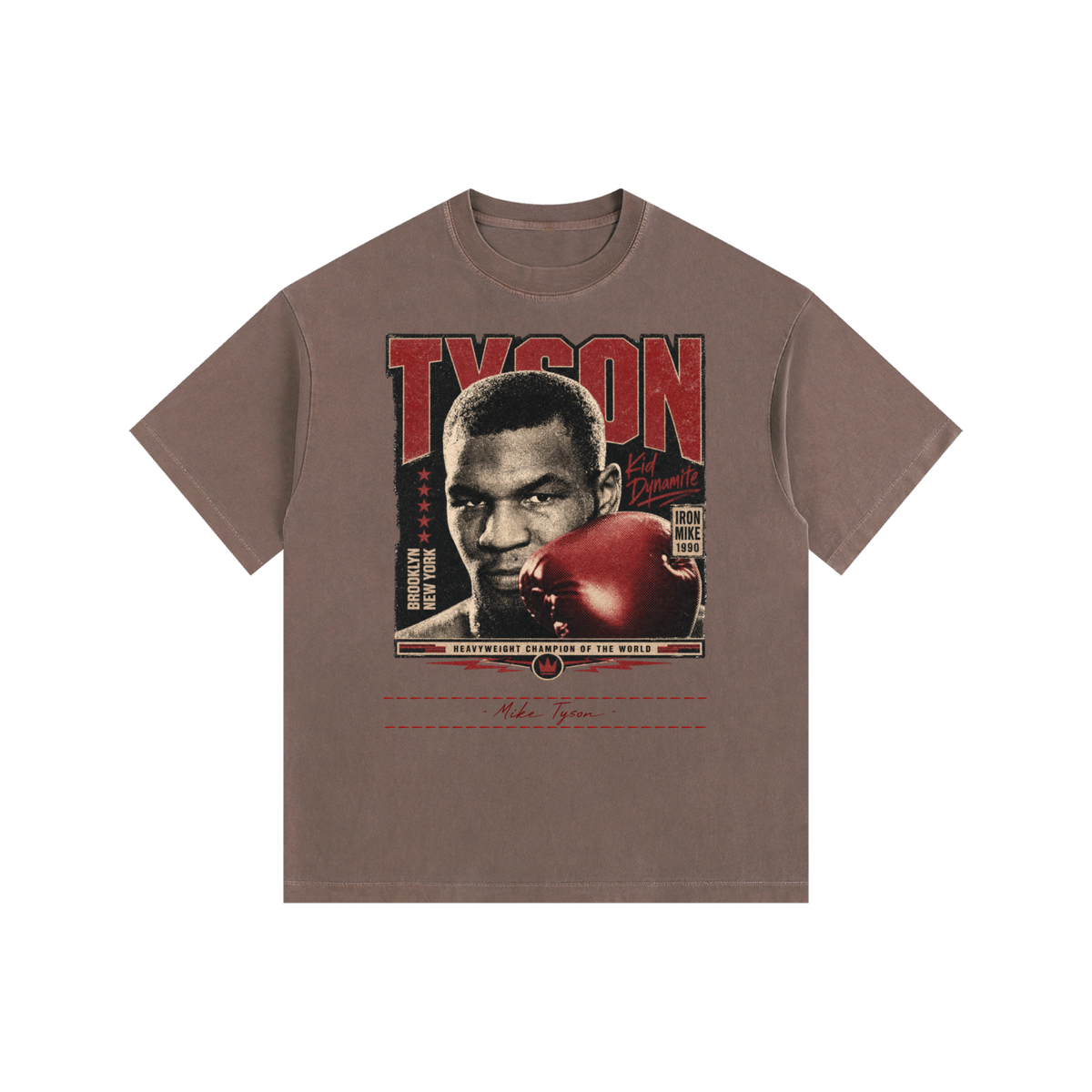 Mike Tyson Vintage - Vintage Washed Oversized Cotton T-Shirt