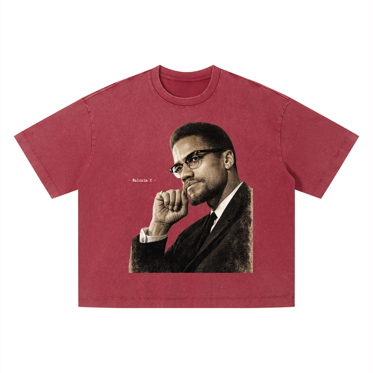 Malcolm X - Unisex Vintage Wash Boxy T-Shirt