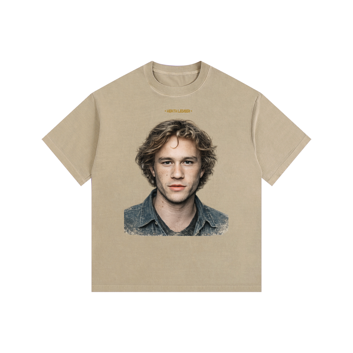 Heath Ledger - Vintage Washed Oversized Cotton T-Shirt