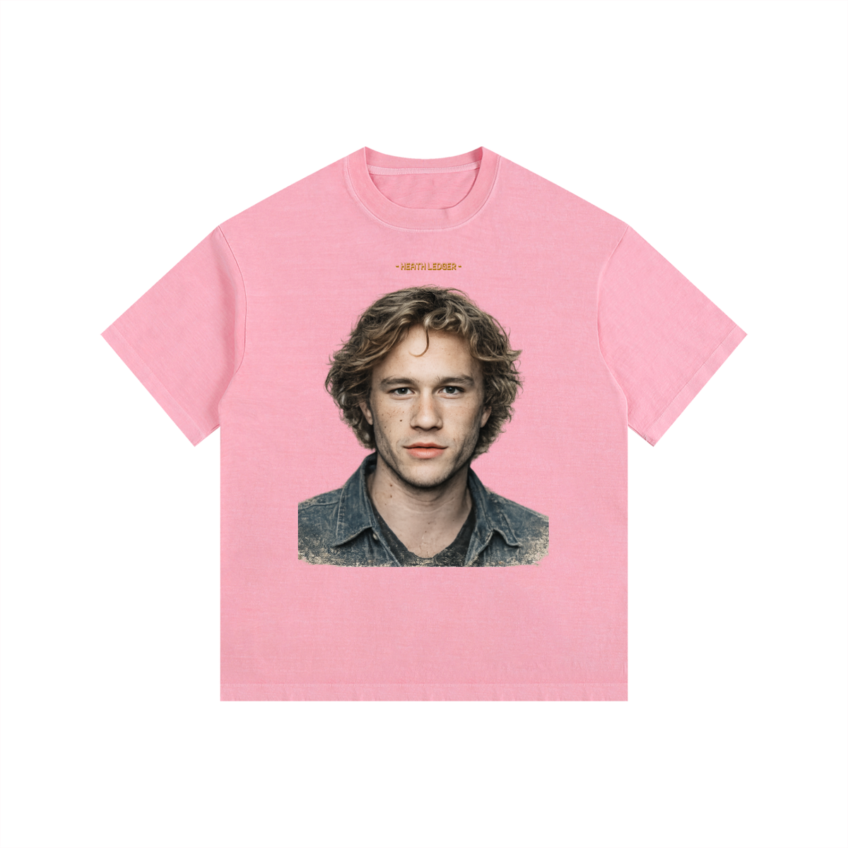 Heath Ledger - Vintage Washed Oversized Cotton T-Shirt