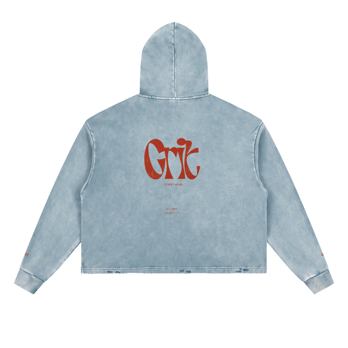 Grit Hoodie - Vintage Washed Frayed-Hem Hoodie
