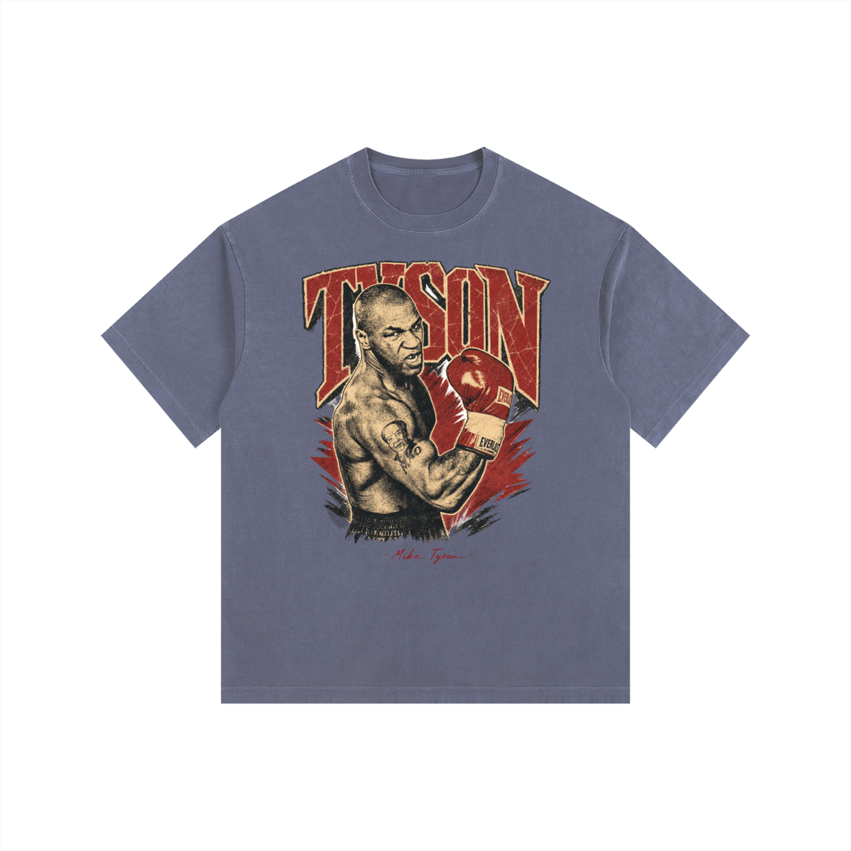 Mike Tyson - Vintage Washed Oversized Cotton T-Shirt