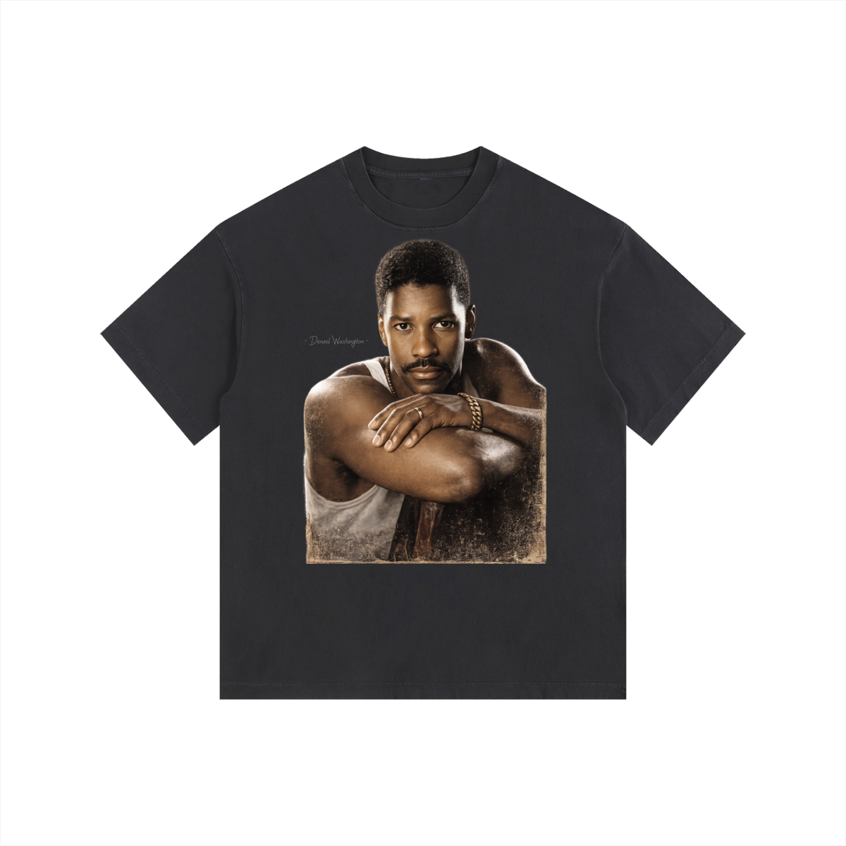 Denzel Washington - Vintage Washed Oversized Cotton T-Shirt