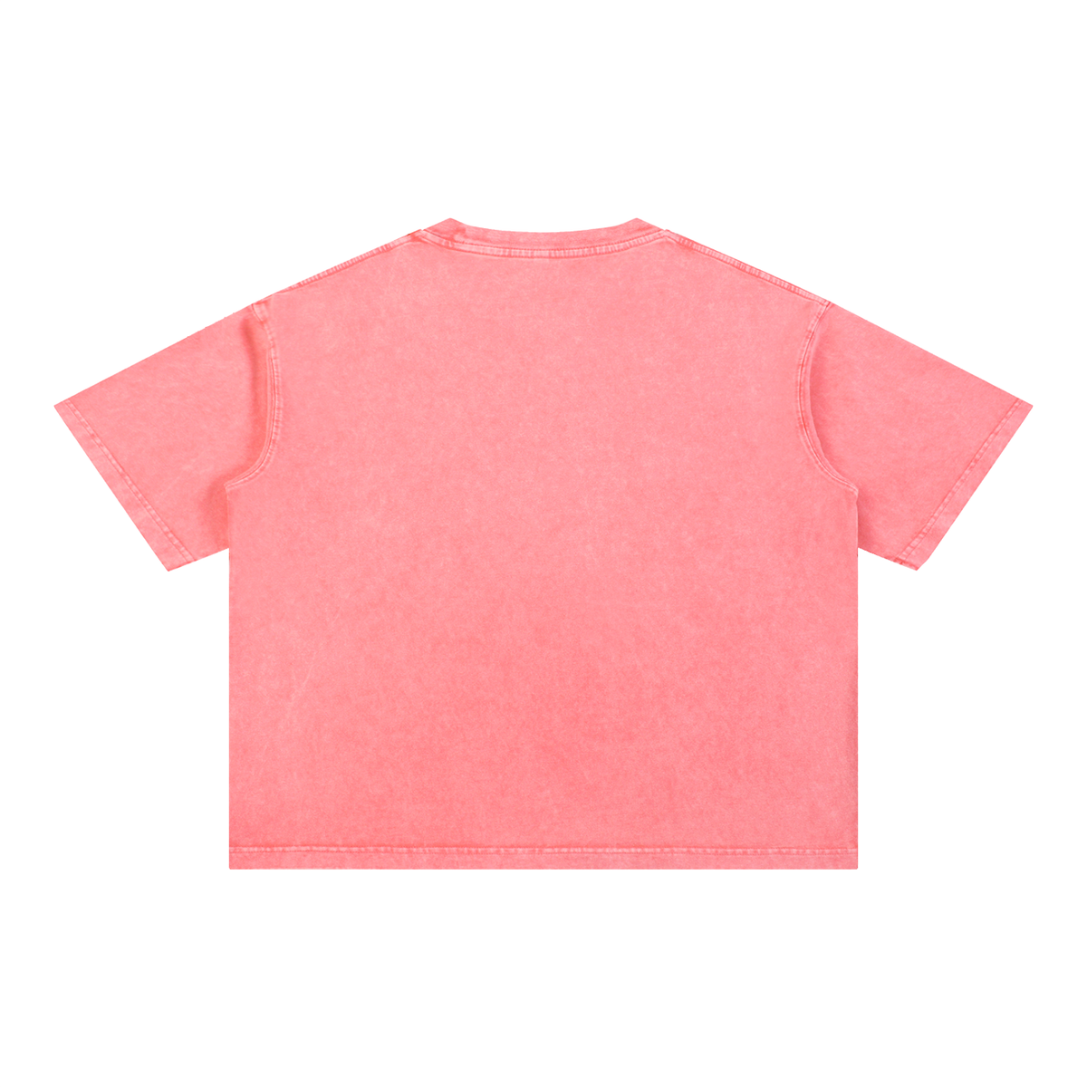 Grit oversized mineral wash cotton t-shirt in pink with a boxy drop-shoulder silhouette, back view.